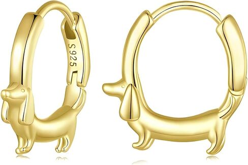 Dachshund Dog Hoop Small Earrings for Women 925 Sterling Silver Hypoallergenic Animal Earring Cute Dainty Tiny Puppy Dog Earrings for Pet Lover Bff in Saudi Arabia