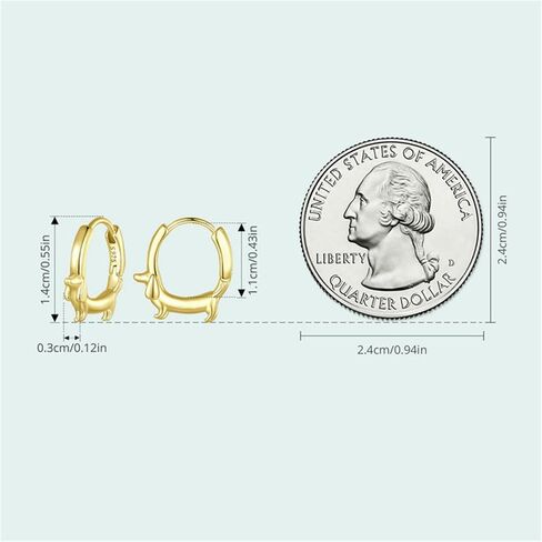 Dachshund Dog Hoop Small Earrings for Women 925 Sterling Silver Hypoallergenic Animal Earring Cute Dainty Tiny Puppy Dog Earrings for Pet Lover Bff in Saudi Arabia