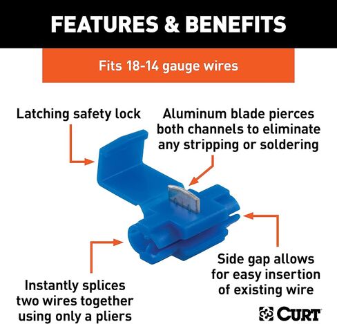 Curt 58280 18-14 Gauge Blue Snap Lock Connectors ، 100 pack in Saudi Arabia