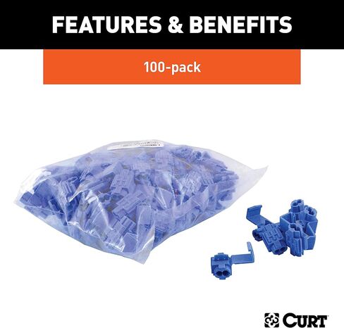 Curt 58280 18-14 Gauge Blue Snap Lock Connectors ، 100 pack in Saudi Arabia