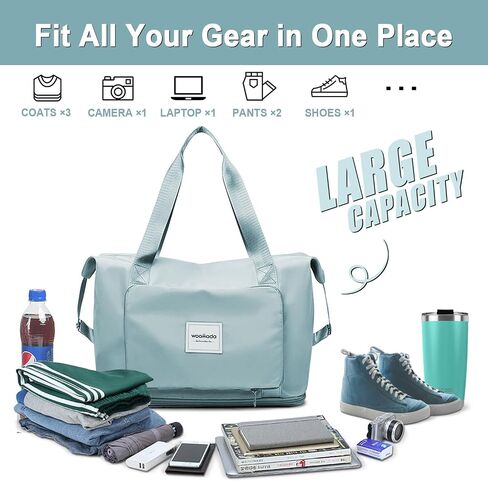 Woomada القابلة للطي Duffel و Weekender و Carry-On Bag مع مساحة قابلة للتوسيع in Kuwait