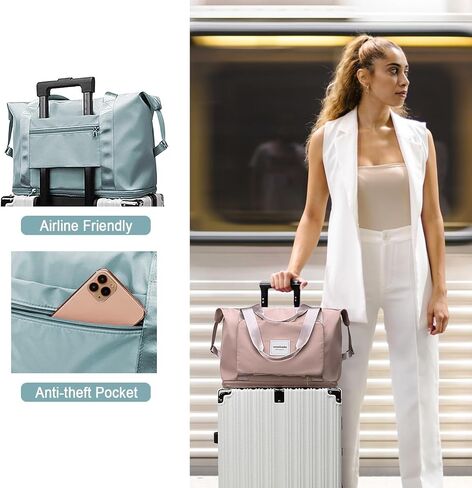 Woomada القابلة للطي Duffel و Weekender و Carry-On Bag مع مساحة قابلة للتوسيع in Kuwait