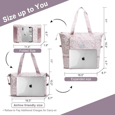 Woomada القابلة للطي Duffel و Weekender و Carry-On Bag مع مساحة قابلة للتوسيع in Kuwait