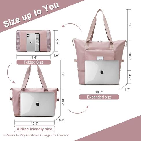 WOOMADA Foldable Travel Duffel, Weekender & Carry-On Bag with Expandable Space in Kuwait