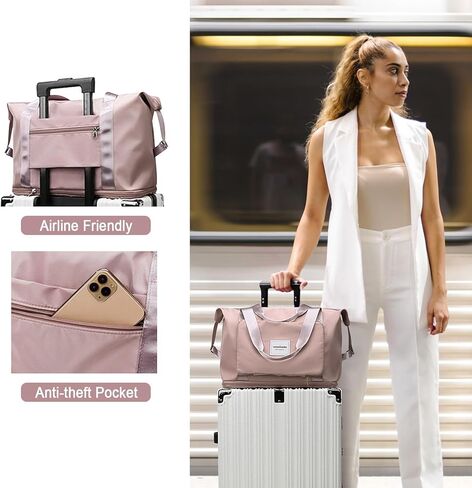 WOOMADA Foldable Travel Duffel, Weekender & Carry-On Bag with Expandable Space in Kuwait