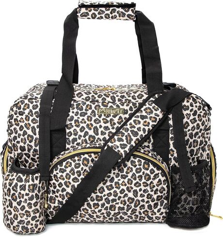 Women Exercise Fitness Gym Travel & Weekender Duffel bag Waterproof Wet Storage Yoga Mat Storage Shoe Storage Carry On Luggage (Quilted Outer, Animal Print) in Saudi Arabia