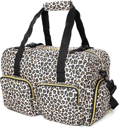 Women Exercise Fitness Gym Travel & Weekender Duffel bag Waterproof Wet Storage Yoga Mat Storage Shoe Storage Carry On Luggage (Quilted Outer, Animal Print) in Saudi Arabia