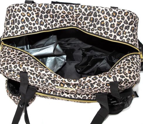Women Exercise Fitness Gym Travel & Weekender Duffel bag Waterproof Wet Storage Yoga Mat Storage Shoe Storage Carry On Luggage (Quilted Outer, Animal Print) in Saudi Arabia