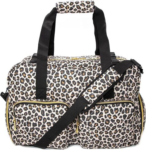 Women Exercise Fitness Gym Travel & Weekender Duffel bag Waterproof Wet Storage Yoga Mat Storage Shoe Storage Carry On Luggage (Quilted Outer, Animal Print) in Saudi Arabia