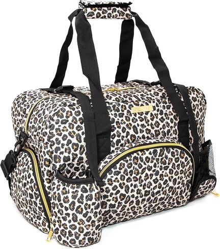 Women Exercise Fitness Gym Travel & Weekender Duffel bag Waterproof Wet Storage Yoga Mat Storage Shoe Storage Carry On Luggage (Quilted Outer, Animal Print) in Saudi Arabia