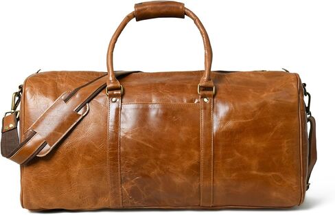 Duffle Bag For Men and Women, 21 Inch Vintage Buffalo Leather Travel Duffle Bag, Genuine Carry On Overnight Bag, Weekender Gym Bag with Shoulder Strap, Carry on Airplane Luggage Bags in Saudi Arabia