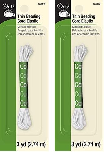 Dritz 9339W Thin Beading Cord Elastic, White, 3-Yard in Saudi Arabia