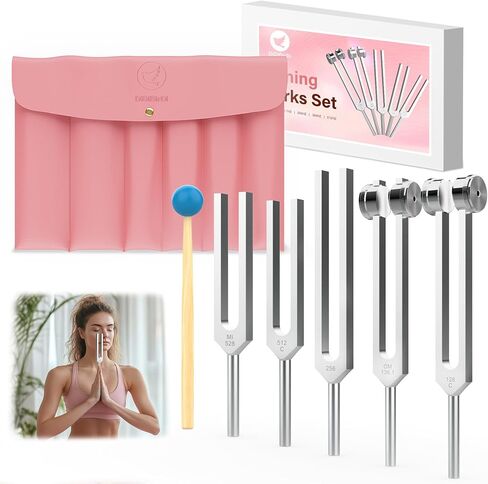 Tuning Fork,Tuning Forks for Healing Set 128Hz, 256Hz, 512Hz,1024Hz 4 Pcs Aluminum Alloy Medical for Healing Chakra Set Suitable for Sound Therapy Yoga and Meditation Accessories in Saudi Arabia