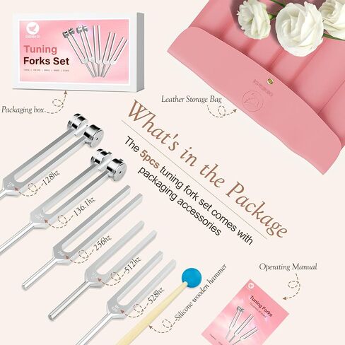 Tuning Fork,Tuning Forks for Healing Set 128Hz, 256Hz, 512Hz,1024Hz 4 Pcs Aluminum Alloy Medical for Healing Chakra Set Suitable for Sound Therapy Yoga and Meditation Accessories in Saudi Arabia