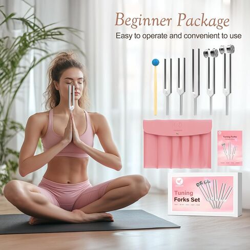 Tuning Fork,Tuning Forks for Healing Set 128Hz, 256Hz, 512Hz,1024Hz 4 Pcs Aluminum Alloy Medical for Healing Chakra Set Suitable for Sound Therapy Yoga and Meditation Accessories in Saudi Arabia