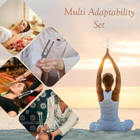 Tuning Fork,Tuning Forks for Healing Set 128Hz, 256Hz, 512Hz,1024Hz 4 Pcs Aluminum Alloy Medical for Healing Chakra Set Suitable for Sound Therapy Yoga and Meditation Accessories in Kuwait
