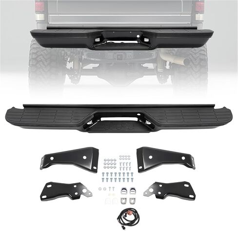 مجموعة المصد الخلفي Kuafu متوافق مع 1988-2000 Chevrolet Chevy GMC Suburban C/K 1500 2500 3500 Blazer Tahoe GMC Yukon Fleetside/Styleside Light Duty W/Impact Strip ، in Kuwait