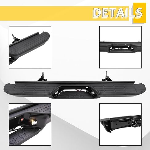 مجموعة المصد الخلفي Kuafu متوافق مع 1988-2000 Chevrolet Chevy GMC Suburban C/K 1500 2500 3500 Blazer Tahoe GMC Yukon Fleetside/Styleside Light Duty W/Impact Strip ، in Kuwait
