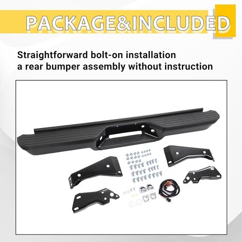 مجموعة المصد الخلفي Kuafu متوافق مع 1988-2000 Chevrolet Chevy GMC Suburban C/K 1500 2500 3500 Blazer Tahoe GMC Yukon Fleetside/Styleside Light Duty W/Impact Strip ، in Kuwait