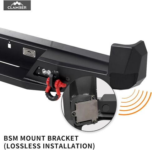CLAMBER Off-Road Rear Bumper for Toyota Tacoma 3rd 2016-2023 Textured Black Rear Bumper Guard Compatible with Assisted Lane Change System Heavy Duty Carbon Steel, Sensor Holes, Trailer Plug in Kuwait