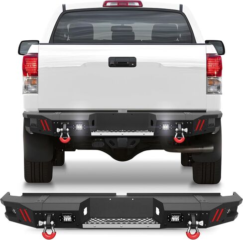 Ulon Bumper Pumper تناسب Tundra 2007-2013 ، Pickup Truck المصد الأسود مع لوحة الخطوة ، حلقات D ، ثقوب المستشعر والأضواء (متوافقة مع Tundra 2007 2008 2008 2012 2012 2013) in Saudi Arabia