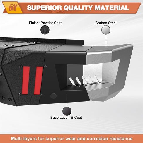 Ulon Bumper Pumper تناسب Tundra 2007-2013 ، Pickup Truck المصد الأسود مع لوحة الخطوة ، حلقات D ، ثقوب المستشعر والأضواء (متوافقة مع Tundra 2007 2008 2008 2012 2012 2013) in Saudi Arabia
