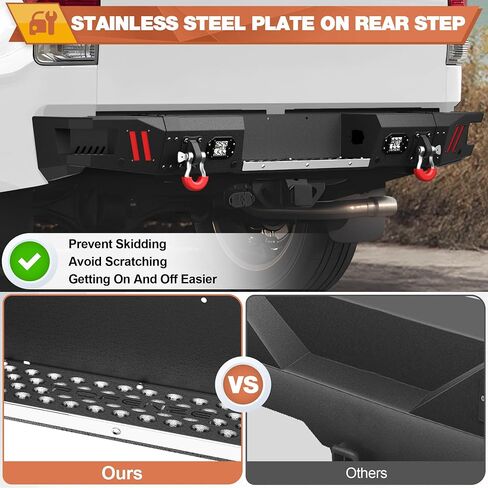 Ulon Bumper Pumper تناسب Tundra 2007-2013 ، Pickup Truck المصد الأسود مع لوحة الخطوة ، حلقات D ، ثقوب المستشعر والأضواء (متوافقة مع Tundra 2007 2008 2008 2012 2012 2013) in Saudi Arabia
