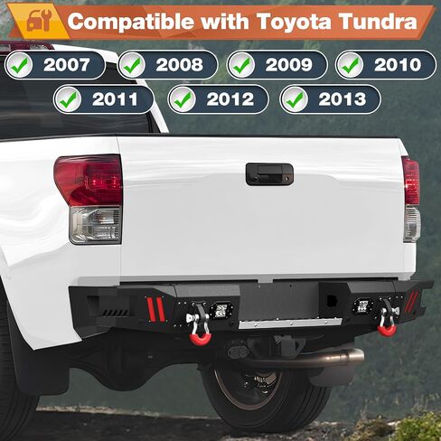 Ulon Bumper Pumper تناسب Tundra 2007-2013 ، Pickup Truck المصد الأسود مع لوحة الخطوة ، حلقات D ، ثقوب المستشعر والأضواء (متوافقة مع Tundra 2007 2008 2008 2012 2012 2013) in Saudi Arabia