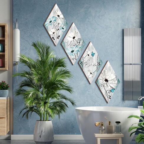 FairySandy 4 قطع المحيط الحمام جدار الفن الحديث صدف مرحاض ديكور ريفي الحمام جدار ديكور مزرعة الاسترخاء نقع الاسترخاء التنفس علامة لغرفة النوم غرفة المعيشة، المعين in Kuwait