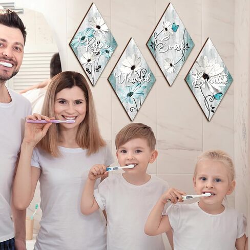 FairySandy 4 قطع المحيط الحمام جدار الفن الحديث صدف مرحاض ديكور ريفي الحمام جدار ديكور مزرعة الاسترخاء نقع الاسترخاء التنفس علامة لغرفة النوم غرفة المعيشة، المعين in Kuwait
