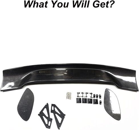 57 Inch Universal Rear Trunk Spoiler Wing GT Racing Style Fit for Sedan Coupe Hatchback Adjustable Rear Spoiler Glossy Black in Kuwait