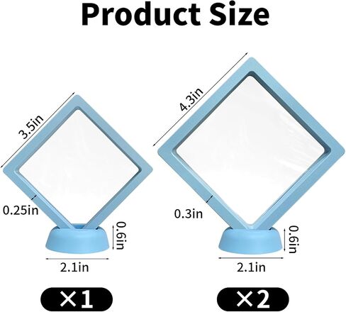 3 Pcs Seashell Holder 3D Floating Display Case, Challenge Coin Display Stand, Jewelry Display Box with Base, Freestanding Collectible Holder, Used to Showcase Jewelry, Shark Teeth, Etc(Light Blue) in Kuwait