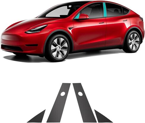BETTERHUMZ Car A B Pillar Protective Film Compatible with Tesla Model Y Juniper 2023 2024 2025,TPU Transparent Carbon Pattern Pillar Protective Cover Decor Car Exterior Accessories (Transparent) in Saudi Arabia