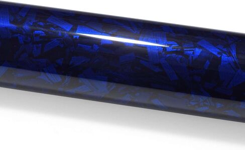 12"x60" (1FTx5FT) Royal Blue PET Marble Forged Carbon Fiber Textured Gloss Vinyl Wrap Auto Car Sticker Decal Film Sheet Bubble Free Air Release Technology with Tool Kit in Saudi Arabia