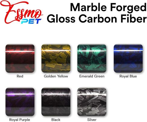 12"x60" (1FTx5FT) Royal Blue PET Marble Forged Carbon Fiber Textured Gloss Vinyl Wrap Auto Car Sticker Decal Film Sheet Bubble Free Air Release Technology with Tool Kit in Saudi Arabia