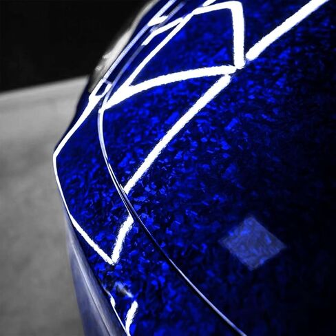 12"x60" (1FTx5FT) Royal Blue PET Marble Forged Carbon Fiber Textured Gloss Vinyl Wrap Auto Car Sticker Decal Film Sheet Bubble Free Air Release Technology with Tool Kit in Saudi Arabia