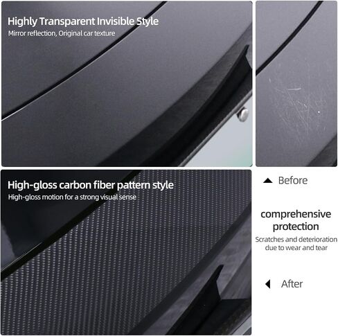 BETTERHUMZ Car Front Bumper PPF Trunk Protective Film for Tesla Model 3 Highland 2024 2025,TPU Clear Paint Protective Film Exterior Accessories (Carbon Style) in Saudi Arabia
