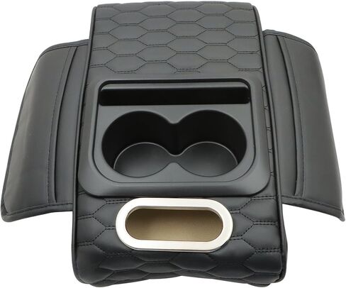 Priprilod Gray Car Center Center Censole Console Prester ، رغوة الذاكرة مع حامل الكأس وحامل الهواتف المحمولة ، منظم وحدة التحكم في مركز السيارات متعددة الوظائف ، Universal Fit لمعظم الملحقات الداخلية للسيارات in Saudi Arabia