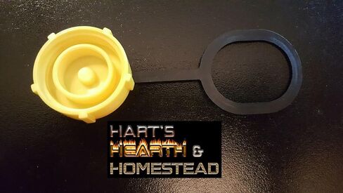 Hart's Hearth & Homestead Propane Tank 1-3/4" Fill Valve Caps W/Plastic Tether; Forklift, 100#+ Tanks, RVs, 2 Pack, Made in USA in Saudi Arabia