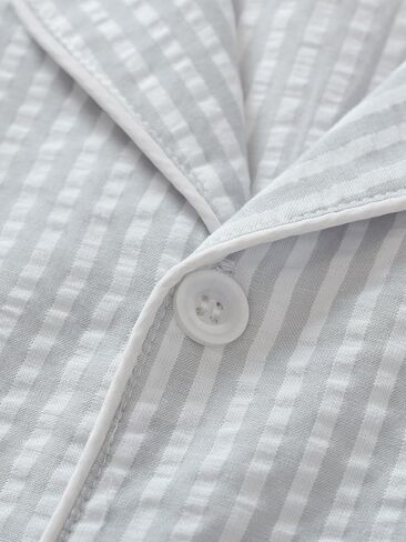 Latuza Men's Cotton Seersucker Pajama Shirt Lightweight Button Down Sleep Shirt in Saudi Arabia