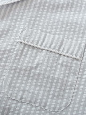 Latuza Men's Cotton Seersucker Pajama Shirt Lightweight Button Down Sleep Shirt in Saudi Arabia