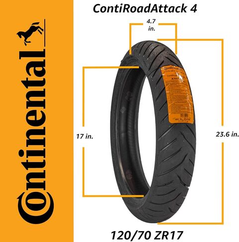 Continental ContiRoadAttack 4 Sport Touring Motorcycle Tire - Enhanced Wet & Dry Weather Performance, Superior Grip, and Outstanding Durability (120/70ZR17) in Saudi Arabia