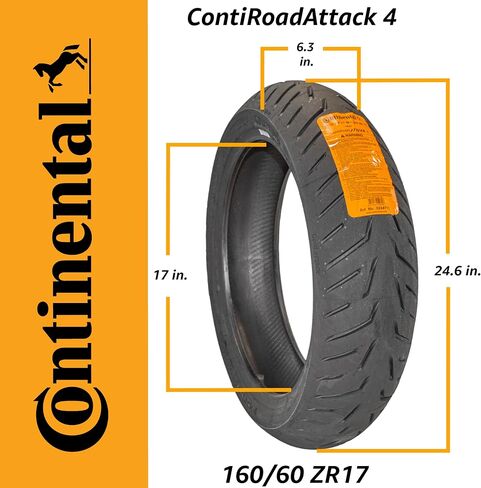 Continental ContiroAdattack 4 Sport Touring Potorting Porearcycle Tyre - أداء الطقس الرطب والجاف المحسن ، والقبضة الفائقة ، والمتانة المتميزة (120/70ZR17) in Saudi Arabia