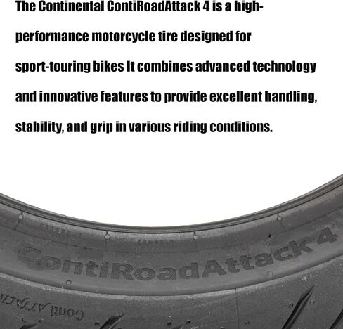 Continental ContiRoadAttack 4 Sport Touring Motorcycle Tire - Enhanced Wet & Dry Weather Performance, Superior Grip, and Outstanding Durability (120/70ZR17) in Saudi Arabia