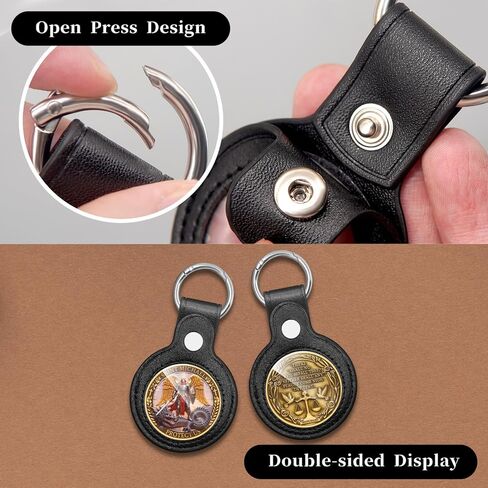 St Michael Keychain Medal 3D Relief Saint Michael Archangel Challenge Coin Religious Gift with Leather Coin Holder in Kuwait