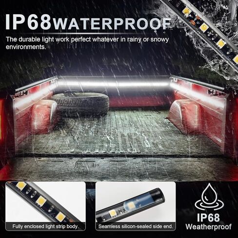 Livtee Truck Bed Lights ، 3pcs 60 inch 12v led strip strip ، flight ثنائية الاتجاه يمتد إلى الشاحنة LED شريط فاتح على مفتاح التبديل ، إكسسوارات الالتقاط للرجال-IP68 مقاوم للماء in Saudi Arabia