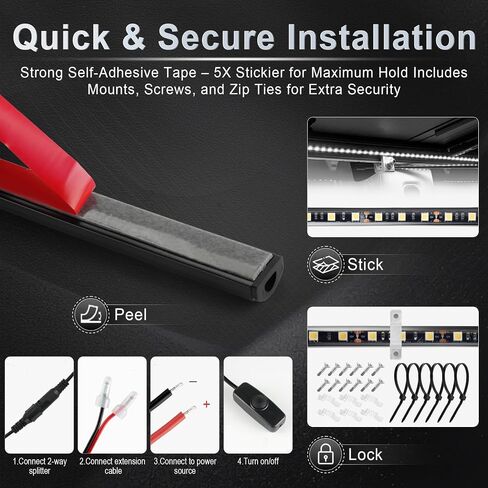 Livtee Truck Bed Lights ، 3pcs 60 inch 12v led strip strip ، flight ثنائية الاتجاه يمتد إلى الشاحنة LED شريط فاتح على مفتاح التبديل ، إكسسوارات الالتقاط للرجال-IP68 مقاوم للماء in Saudi Arabia