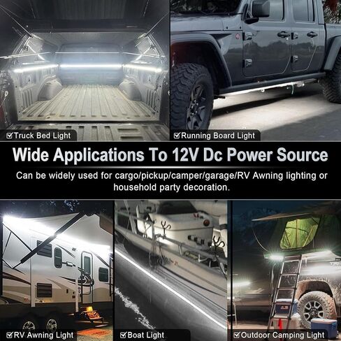 Livtee Truck Bed Lights ، 3pcs 60 inch 12v led strip strip ، flight ثنائية الاتجاه يمتد إلى الشاحنة LED شريط فاتح على مفتاح التبديل ، إكسسوارات الالتقاط للرجال-IP68 مقاوم للماء in Saudi Arabia