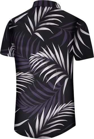 Comdecevis Men's Hawaiian Floral Shirts Short Sleeve Button Down Tropical Summer Beach Shirts in Kuwait
