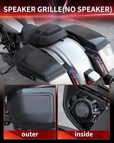6x9 أسود سرج أغطية مكبر صوت لـ Harley Cvo Road Street Glide 2023-2025 FLHX FLTRX FLTRXSTSE 2024-2025 (لا توجد مكبرات صوت) in Saudi Arabia